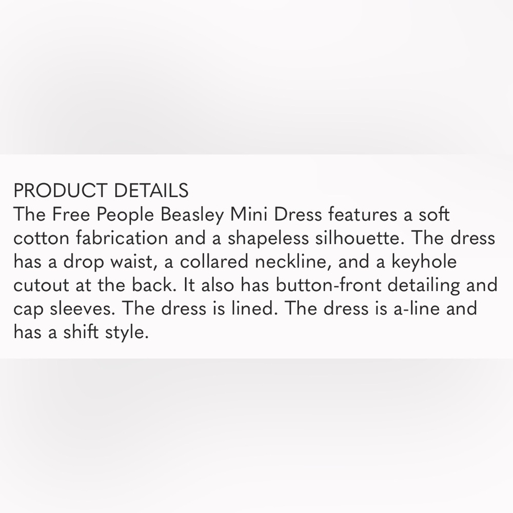 Free People Beasley Mini Dress in Ivory Combo - Picture 5 of 5